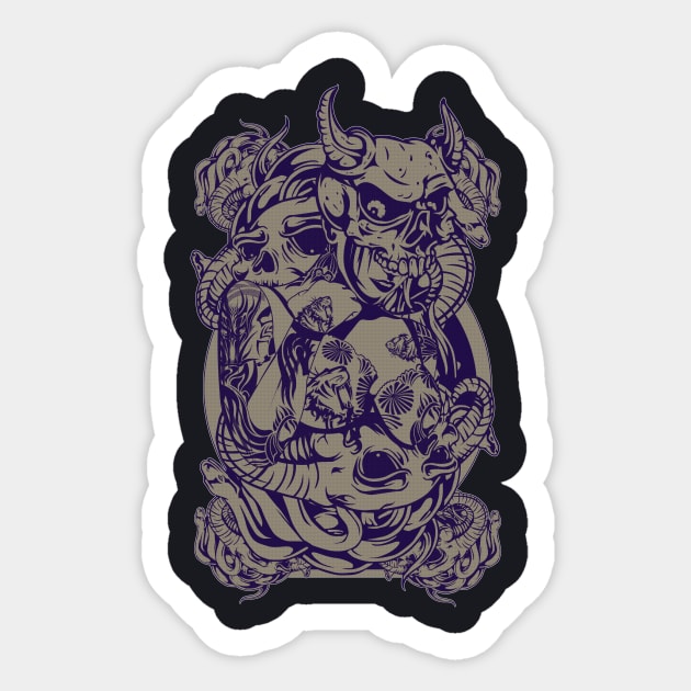 Lady Skull Sticker by gblackid